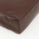 CELINE Circle Hand Bag Leather 2way Brown Gold Auth 158043-17