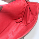 CELINE Circle Hand Bag Leather 2way Brown Gold Auth 158043-20