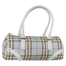 BURBERRY Nova Check Shoulder Bag PVC Light Blue Silver Auth 158044-1