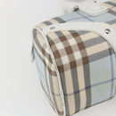 BURBERRY Nova Check Shoulder Bag PVC Light Blue Silver Auth 158044-14