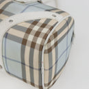 BURBERRY Nova Check Shoulder Bag PVC Light Blue Silver Auth 158044-15