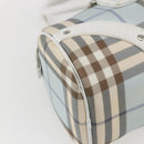 BURBERRY Nova Check Shoulder Bag PVC Light Blue Silver Auth 158044-16