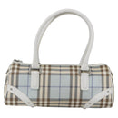 BURBERRY Nova Check Shoulder Bag PVC Light Blue Silver Auth 158044-13