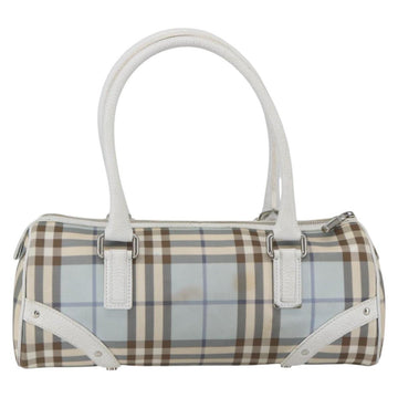 BURBERRY Nova Check Shoulder Bag PVC Light Blue Silver Auth 158044 - 0
