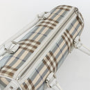 BURBERRY Nova Check Shoulder Bag PVC Light Blue Silver Auth 158044-6