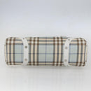 BURBERRY Nova Check Shoulder Bag PVC Light Blue Silver Auth 158044-5