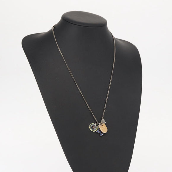 LOUIS VUITTON Collier Charms LV League LV Printed Initials Silver LV Auth 158055