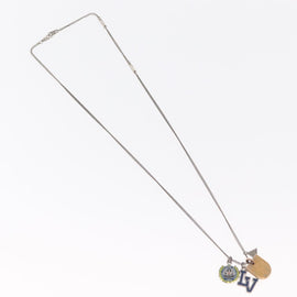 LOUIS VUITTON Collier Charms LV League LV Printed Initials Silver LV Auth 158055 - 0