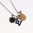 LOUIS VUITTON Collier Charms LV League LV Printed Initials Silver LV Auth 158055-3