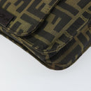 FENDI Zucca Canvas Shoulder Bag Black Brown Auth 158056-14