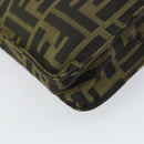 FENDI Zucca Canvas Shoulder Bag Black Brown Auth 158056-16
