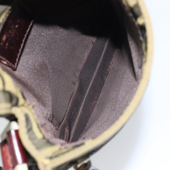 FENDI Zucca Canvas Shoulder Bag Black Brown Auth 158056