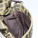 FENDI Zucca Canvas Shoulder Bag Black Brown Auth 158056-19