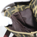 FENDI Zucca Canvas Shoulder Bag Black Brown Auth 158056-20