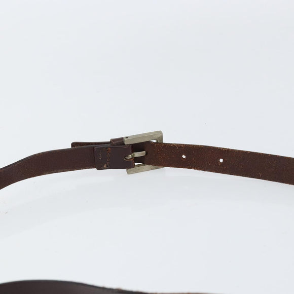 FENDI Zucca Canvas Shoulder Bag Black Brown Auth 158056