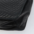 BALLY Hand Bag Leather Black Gold Auth 158057-15