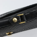 BALLY Hand Bag Leather Black Gold Auth 158057-10