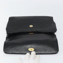 BALLY Hand Bag Leather Black Gold Auth 158057-11