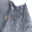 BALLY Hand Bag Leather Black Gold Auth 158057-19
