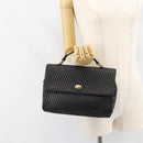 BALLY Hand Bag Leather Black Gold Auth 158057-23