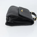 BALLY Hand Bag Leather Black Gold Auth 158057-3