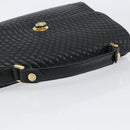 BALLY Hand Bag Leather Black Gold Auth 158057-7