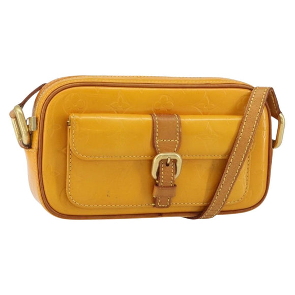 LOUIS VUITTON Monogram Vernis Christy MM Shoulder Bag Jaune M91108 Auth 158060