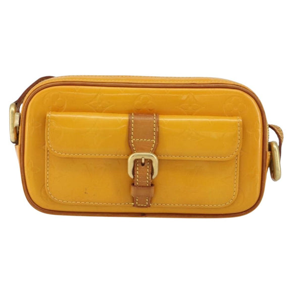 LOUIS VUITTON Monogram Vernis Christy MM Shoulder Bag Jaune M91108 Auth 158060