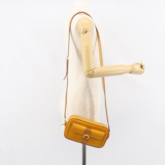 LOUIS VUITTON Monogram Vernis Christy MM Shoulder Bag Jaune M91108 Auth 158060
