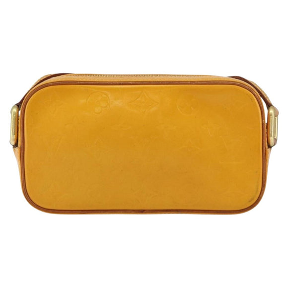 LOUIS VUITTON Monogram Vernis Christy MM Shoulder Bag Jaune M91108 Auth 158060