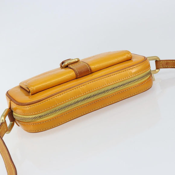 LOUIS VUITTON Monogram Vernis Christy MM Shoulder Bag Jaune M91108 Auth 158060