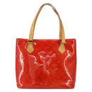 LOUIS VUITTON Monogram Vernis Houston Hand Bag Rouge M91092 LV Auth 158071-2