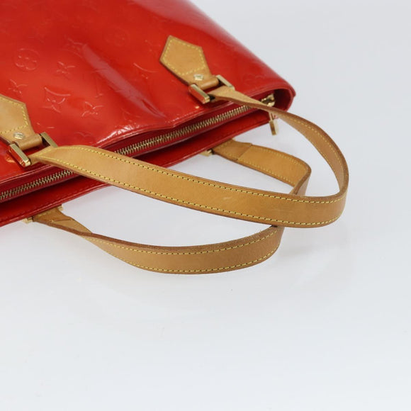 LOUIS VUITTON Monogram Vernis Houston Hand Bag Rouge M91092 LV Auth 158071