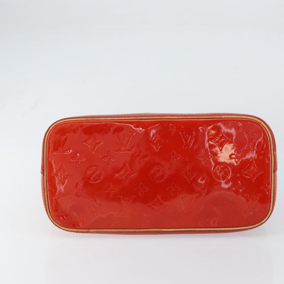 LOUIS VUITTON Monogram Vernis Houston Hand Bag Rouge M91092 LV Auth 158071