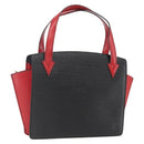 LOUIS VUITTON Epi Bicolor Varenne Hand Bag Black Red M52387 LV Auth 158074-1