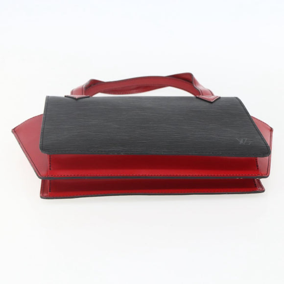 LOUIS VUITTON Epi Bicolor Varenne Hand Bag Black Red M52387 LV Auth 158074