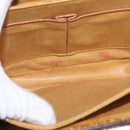 CELINE Macadam Canvas Horse Carriage Bag PVC Leather Brown Gold Auth 158075-18