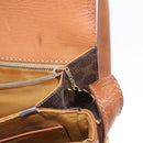 CELINE Macadam Canvas Horse Carriage Bag PVC Leather Brown Gold Auth 158075-22