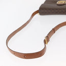 CELINE Macadam Canvas Horse Carriage Bag PVC Leather Brown Gold Auth 158075-7