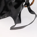 GUCCI Bamboo Backpack Enamel Black Silver 003 2058 0016 Auth 158076-9