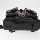 GUCCI Bamboo Backpack Enamel Black Silver 003 2058 0016 Auth 158076-5