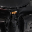 GUCCI Bamboo Backpack Enamel Black Silver 003 2058 0016 Auth 158076-21