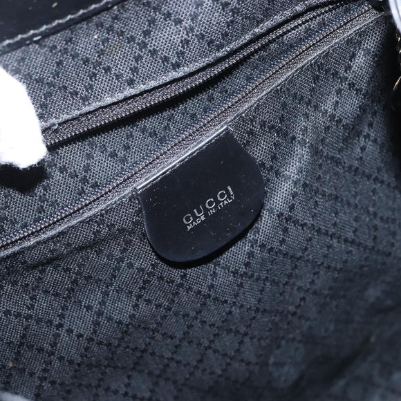 GUCCI Bamboo Backpack Enamel Black Silver 003 2058 0016 Auth 158076