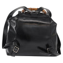GUCCI Bamboo Backpack Enamel Black Silver 003 2058 0016 Auth 158076-2