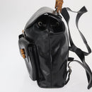 GUCCI Bamboo Backpack Enamel Black Silver 003 2058 0016 Auth 158076-3