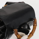 GUCCI Bamboo Backpack Enamel Black Silver 003 2058 0016 Auth 158076-6