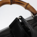 GUCCI Bamboo Backpack Enamel Black Silver 003 2058 0016 Auth 158076-8