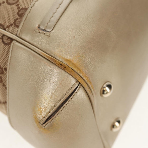 GUCCI GG Canvas Hand Bag 2way Beige Gold 269894 Auth 158077