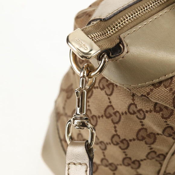 GUCCI GG Canvas Hand Bag 2way Beige Gold 269894 Auth 158077