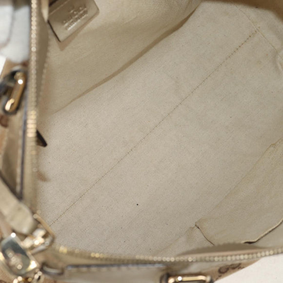 GUCCI GG Canvas Hand Bag 2way Beige Gold 269894 Auth 158077